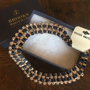 Brooks Brothers blue ribbon and chain necklace